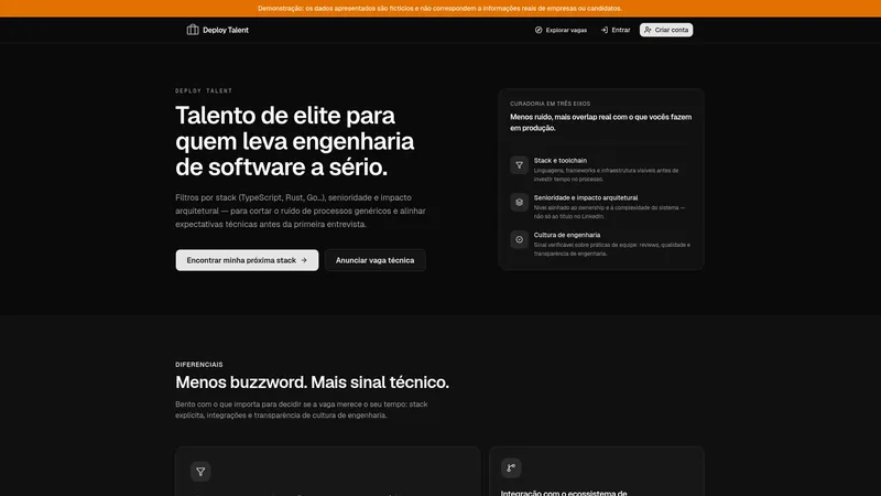 Captura do projeto: ATS multi-tenant · NestJS · deploy em produção