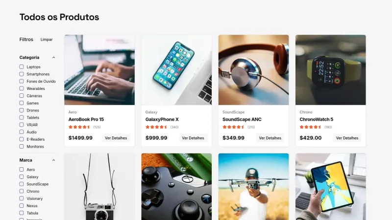 Captura do projeto Ecommerce full stack: API Hono, loja Astro e domínio de pedidos